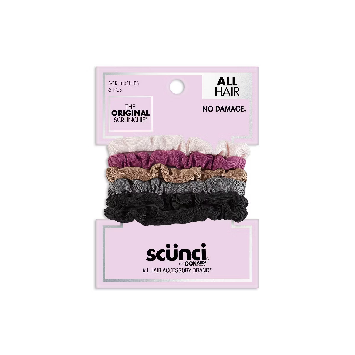 scünci No Damage Thin Knit Scrunchies - Assorted Colors - All Hair - 6pk | Target
