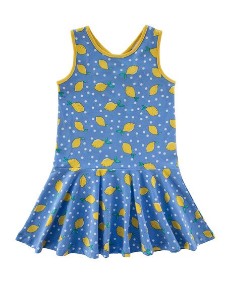 Florence Eiseman Girl's Lemon Polka-Dot Sleeveless Dress, Size 4-6X | Bergdorf Goodman