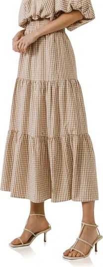 Tiered Gingham Maxi Skirt | Nordstrom