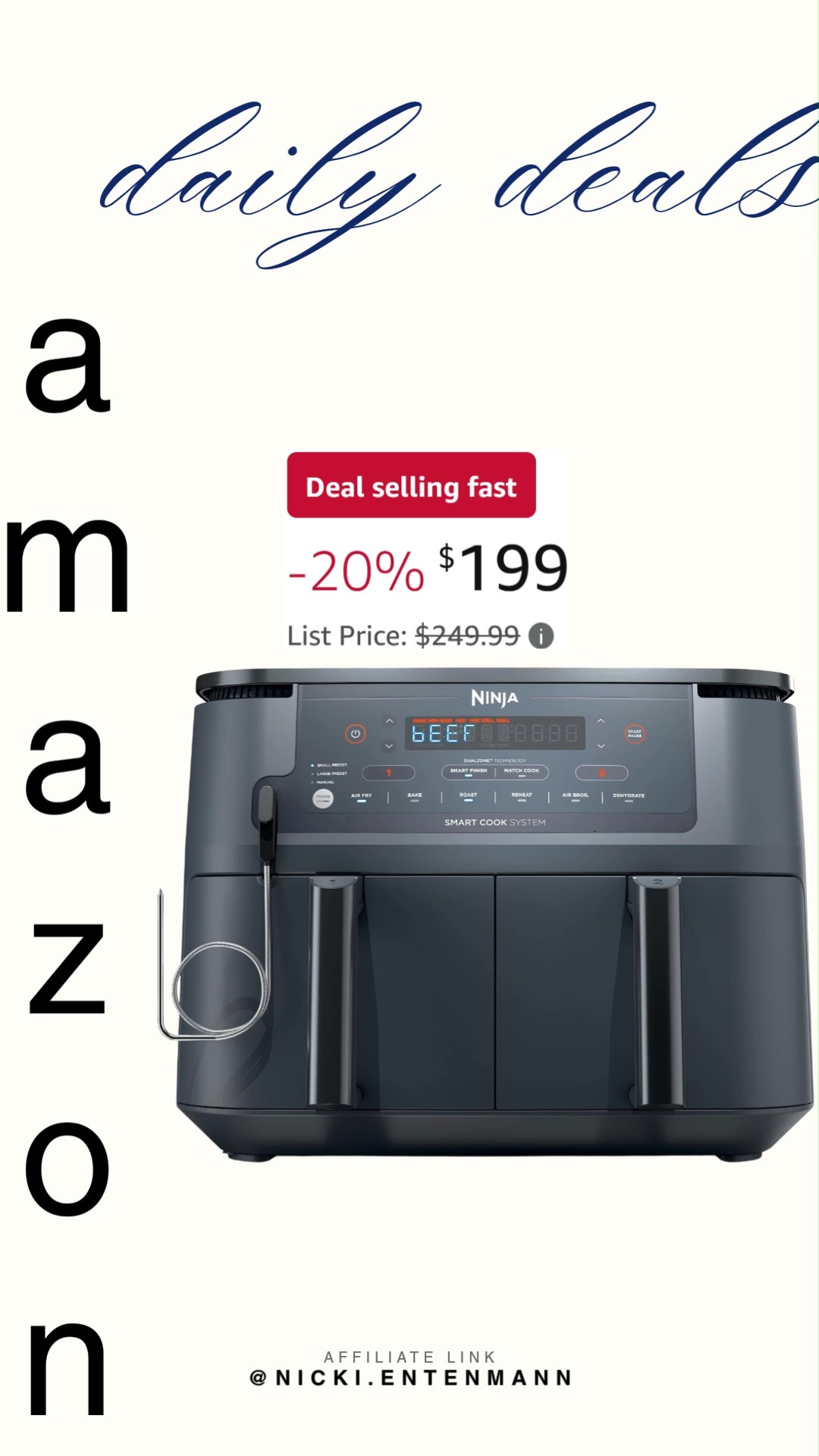 Cook smarter with Ninja Foodi Air Fryer 10 Qt DualZone Smart XL crafted for convenience and modern flair. Perfect for quick meals, it blends versatility, flavor, and confidence seamlessly. #ninjafoodi #airfryer #dualzone #smartxl #kitchenappliance #homechef #mealprep #cookingmadeeasy #amazonfinds #shoppingdeal 🍗🍟✨ 

 #LTKfoodie #LTKHome #LTKSaleAlert