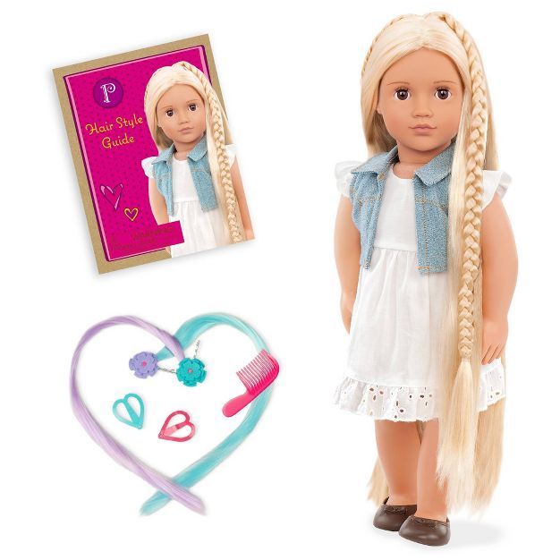 Our Generation Phoebe with Hair Clips & Styling Book 18" Hair Grow Doll | Target