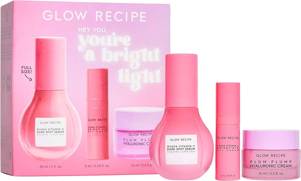 Glow Recipe Hey You, You're a Bright Light Kit - Guava Vitamin C Dark Spot Serum (30ml), Bright-E... | Amazon (US)