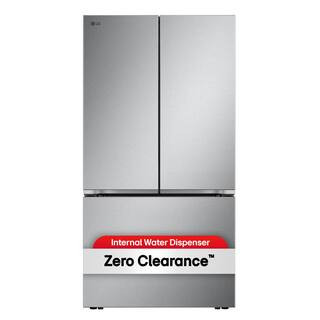 LG 36 in. 25 cu. ft. Counter-Depth MAX with Zero Clearance 3-Door French Door Refrigerator with T... | The Home Depot