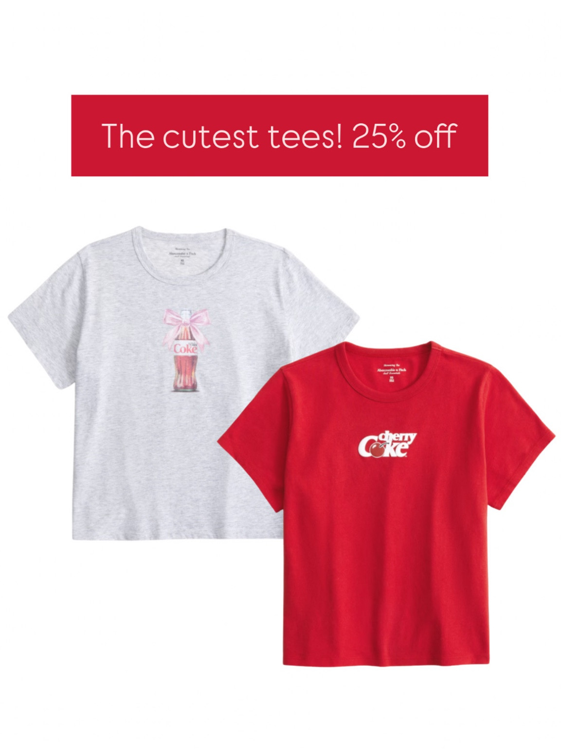 Are you a Cherry Coke or Diet Coke girlie? These Abercrombie tees are so cute and 25% off!

#LTKStyleTip #LTKFindsUnder50 #LTKWatchNow