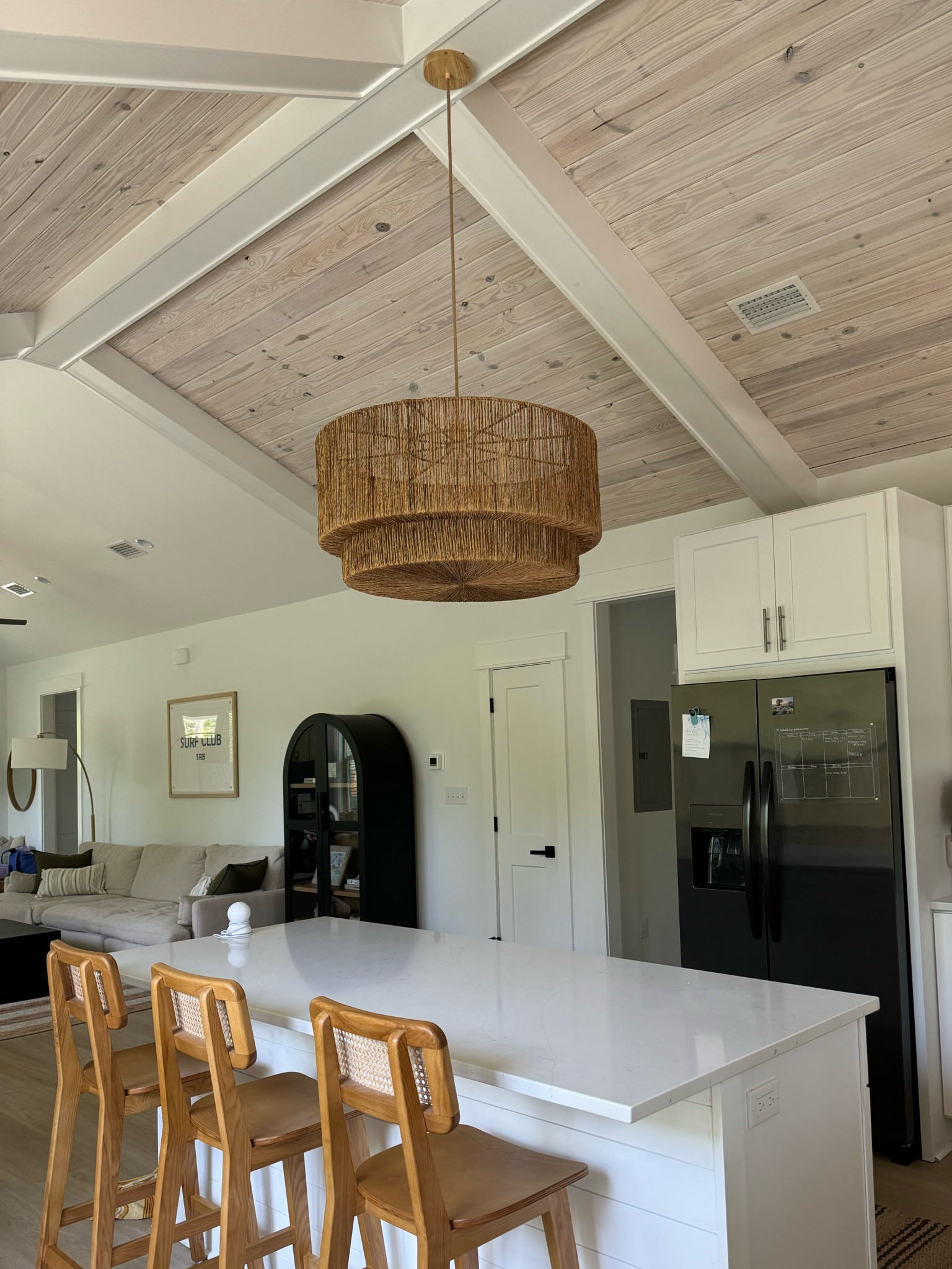 kitchen upgrades✨ love this oversized rattan kitchen light pendant - the perfect replacement for our builder grade light fixture - ordered the biggest size! 

#LTKStyleTip #LTKHome #LTKSeasonal