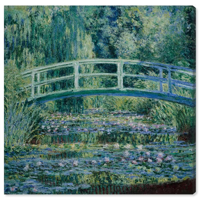 Art Remedy Monet - Water lilies and Japanese Bridge Blue Monet Art Prints, 40" x 40", Gallery Wrapped | Target