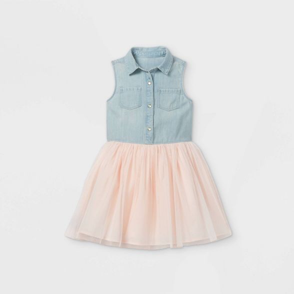 OshKosh B'gosh Toddler Girls' Tank Tulle Dress - Blue/Pink | Target