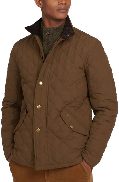 Barbour Diamond Quilted Jacket in Dark Sand at Nordstrom, Size X-Large | Nordstrom
