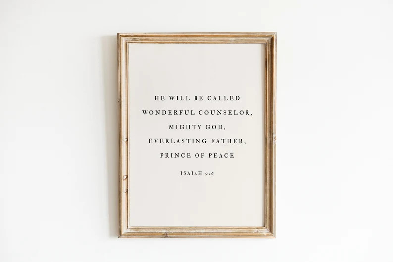 Christmas Christian Wall Art He Will Be Called Isaiah 9:6 - Etsy | Etsy (US)