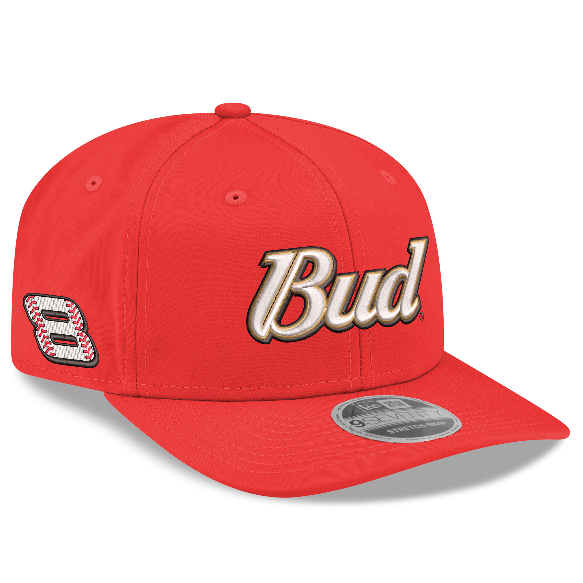 Men's New Era Red Dale Earnhardt Jr. Budweiser 9SEVENTY Stretch-Snap Hat | Fanatics