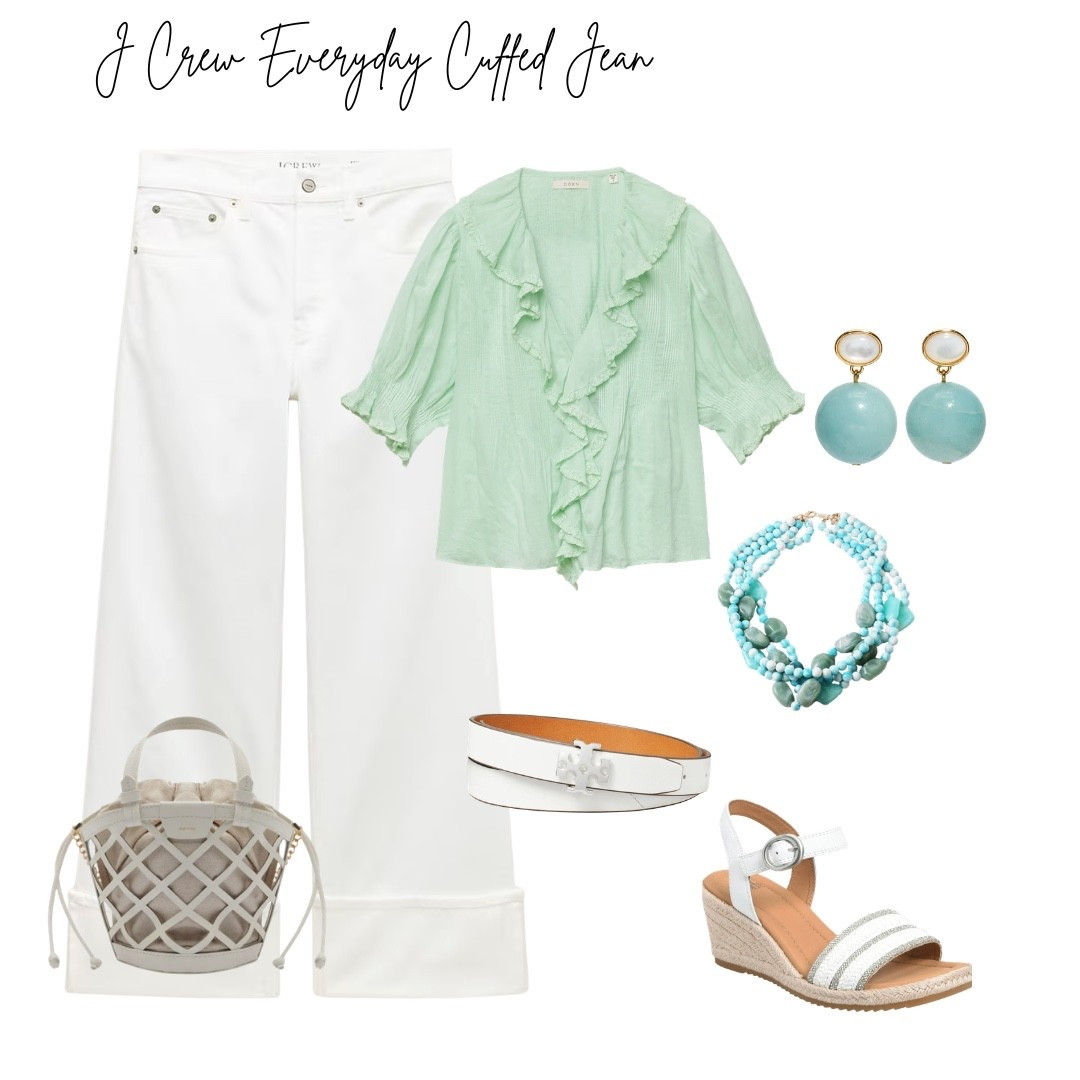 This outfit screams summer! We love the beautiful green top! 

Bag is on sale!!

#LTKootd #LTKOver40 #LTKSeasonal