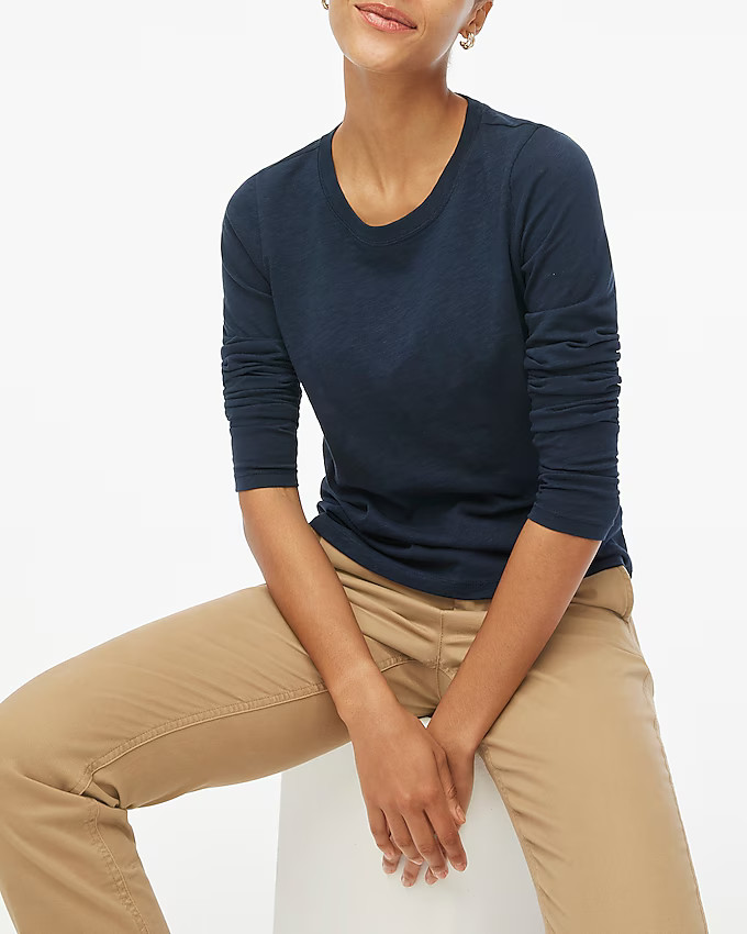 Long-sleeve crewneck girlfriend tee | J.Crew Factory