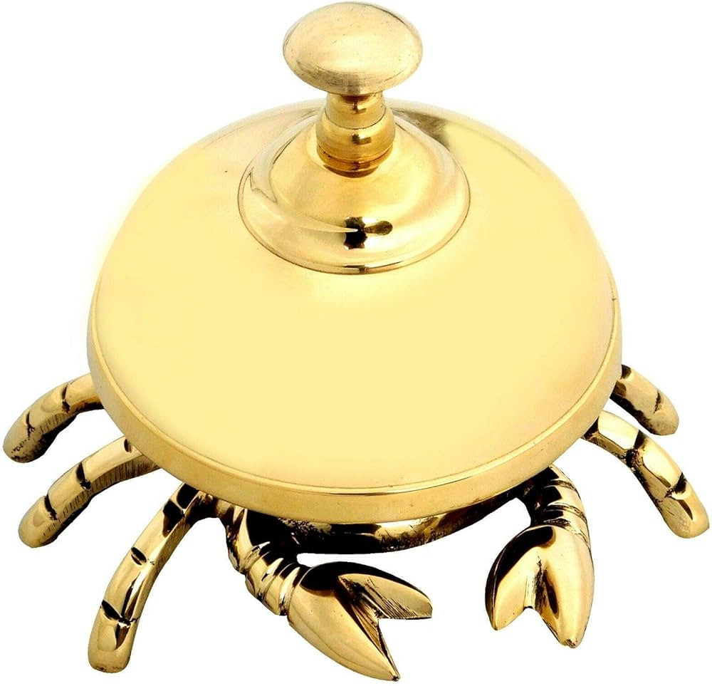 Vintage Antique Brass Crab Bell Hotel Counter Reception Bell Teacher Desk Bell | Amazon (US)