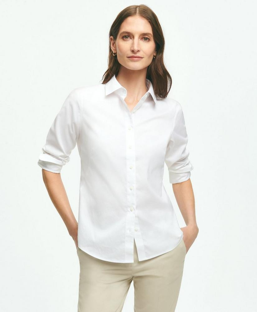 Fitted Non-Iron Stretch Supima® Cotton Dress Shirt | Brooks Brothers