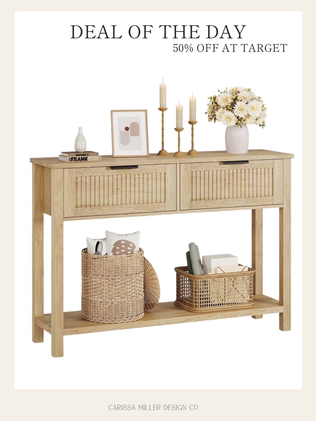 This super cute console table is just over $100 at Target!