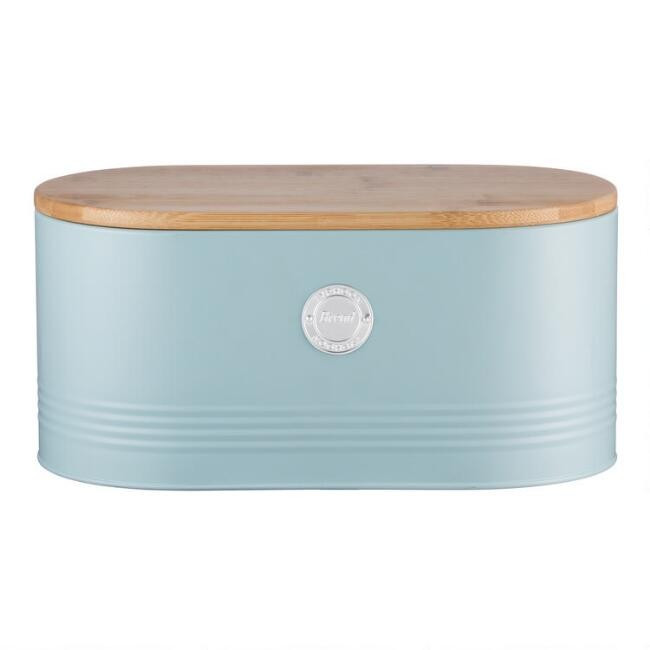 Typhoon Living Steel Bread Bin with Bamboo Lid | World Market