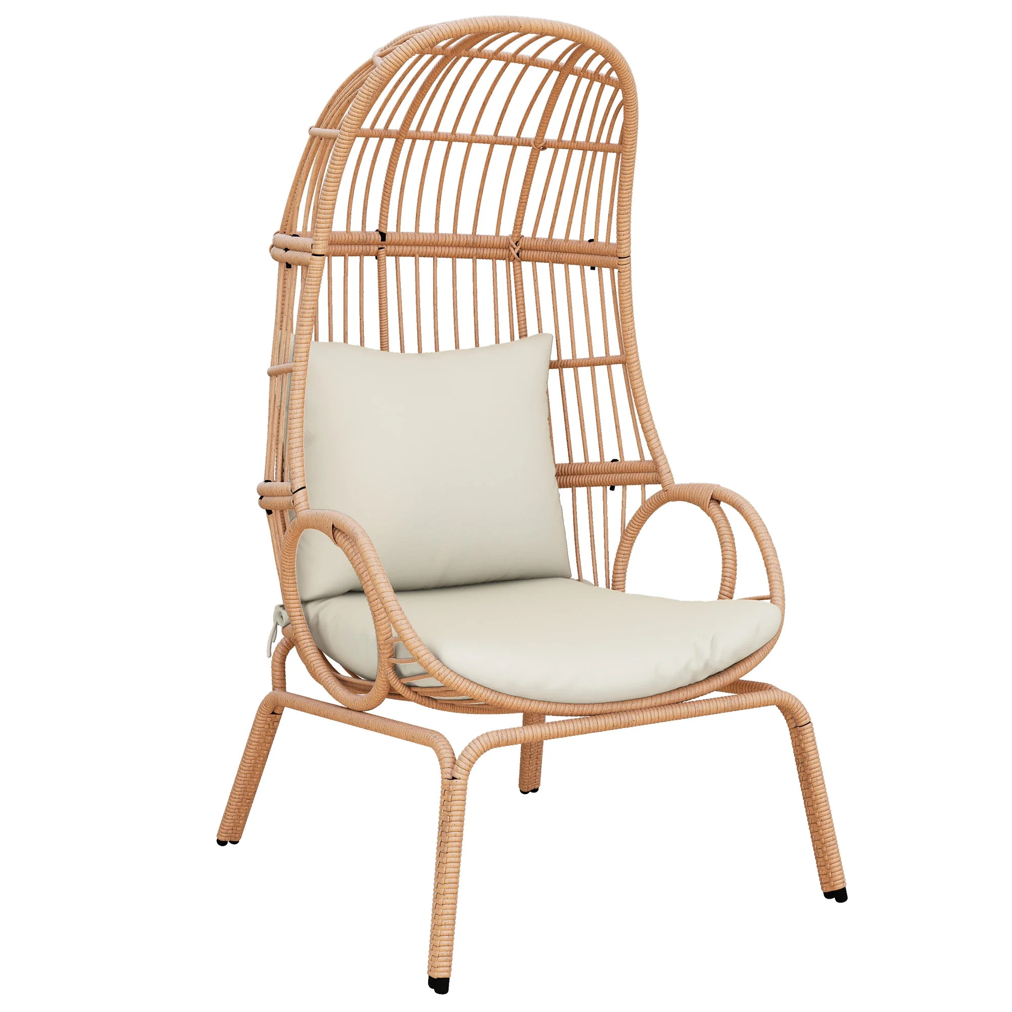 Dextrus Oversized Wicker Egg Chair Lounger Chair for Indoor/Outdoor,Egg Basket Chair With Cushion... | Walmart (US)