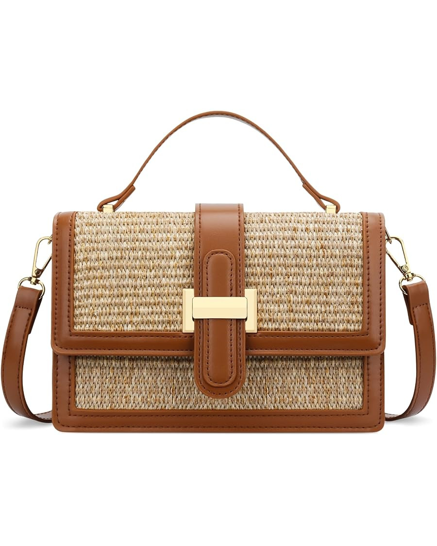 KKXIU Crossbody Bags for Women - Top Handle Purses for Lady, Leather Handbags Shoulder Clutch wit... | Amazon (US)