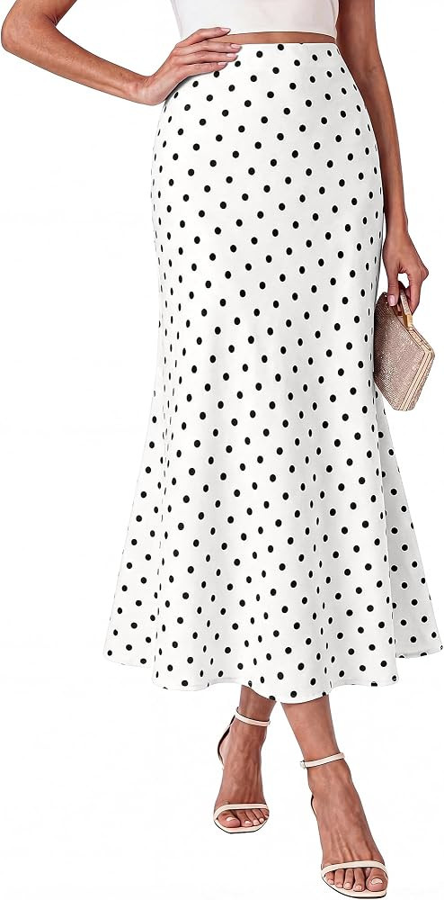 BTFBM Silk Midi Skirts for Women 2026 Summer Fall | Amazon (US)