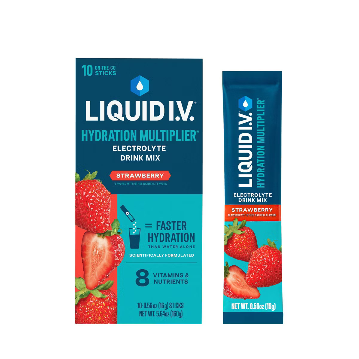 Liquid I.V. Hydration Multiplier Vegan Powder Electrolyte Supplements - Strawberry - 0.56oz each/... | Target