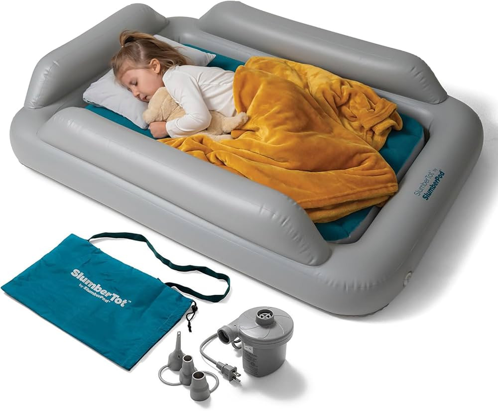 SlumberPod SlumberTot Inflatable Toddler Travel Bed - Portable Kids Air Mattress with Safety Bump... | Amazon (US)