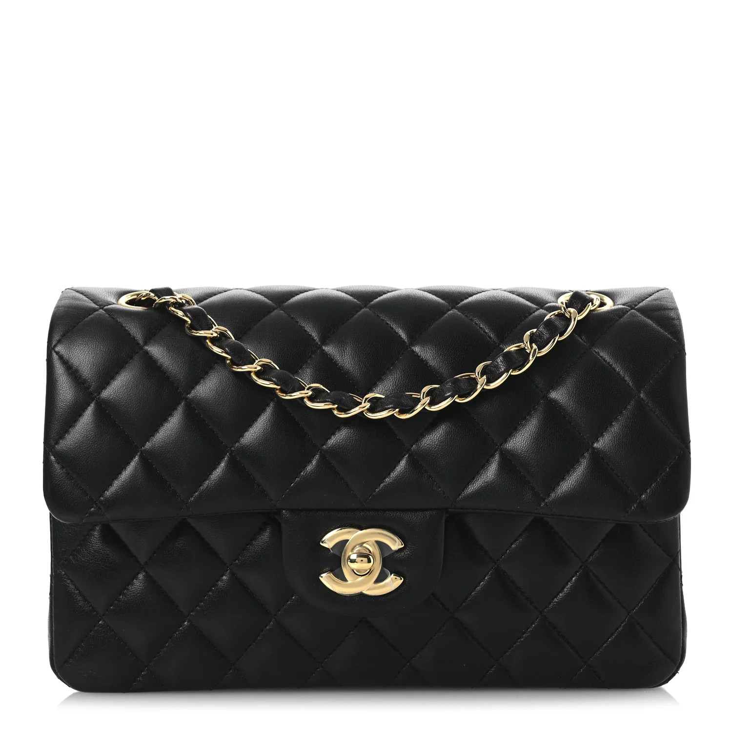 Chanel Lambskin Quilted Small Double Flap Black 1719955 | FASHIONPHILE (US)