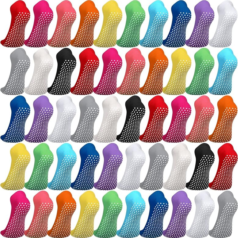39 Pairs Non Slip Skid Socks with Grips Colorful Non Slip Socks No Skid Socks for Women Men Grip ... | Amazon (US)