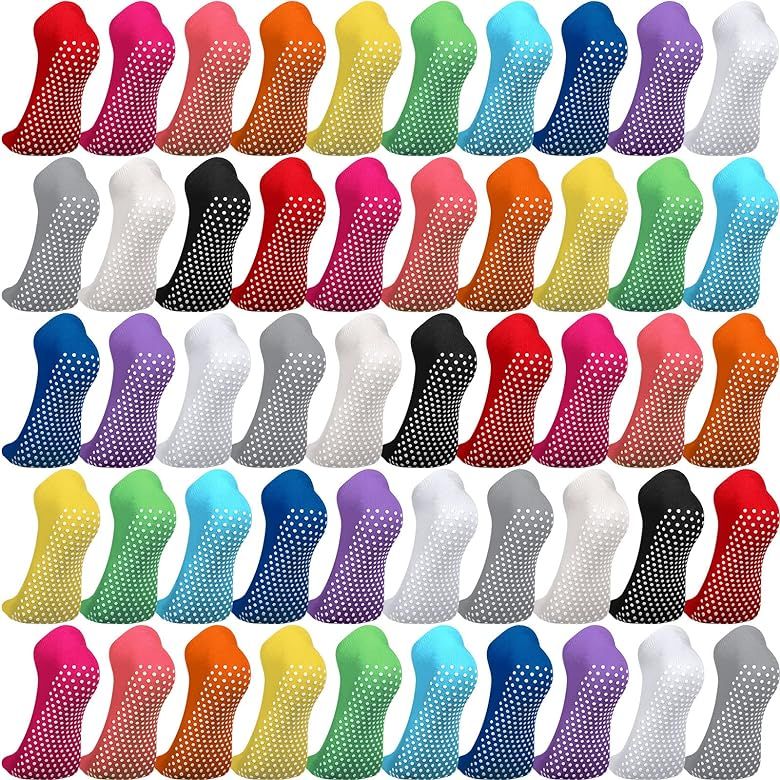 39 Pairs Non Slip Skid Socks with Grips Colorful Non Slip Socks No Skid Socks for Women Men Grip ... | Amazon (US)