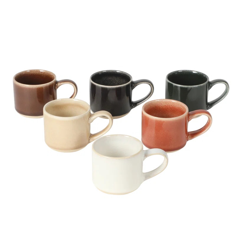 Mr. Coffee Espresso Whims 6 Piece 4 OZ Reactive Glaze Espresso Cup Set | Wayfair North America