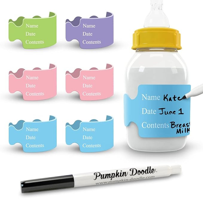 Pumpkin Doodle The Original Write and Reuse Baby Bottle Labels for Daycare | Amazon (US)