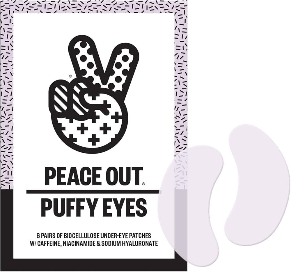 PEACE OUT Skincare Puffy Eyes, Biocellulose Under-Eye Mask, Minimize Puffiness & Tired Eyes with ... | Amazon (US)