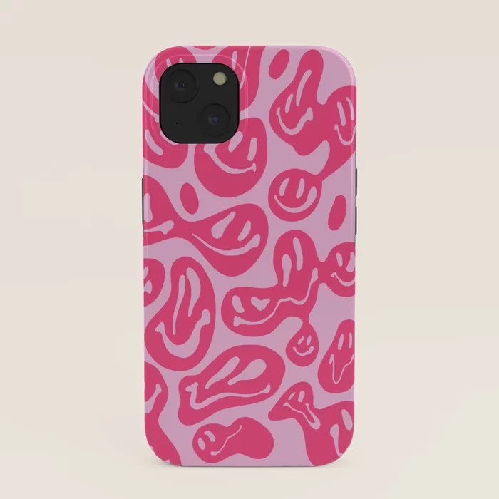 Hot Pink Dripping Smiley iPhone Case | Society6