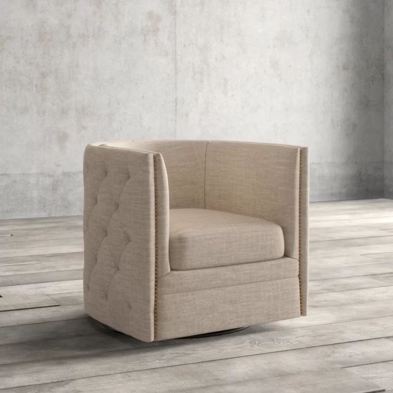 Lavaca 30.3'' Wide Tufted Swivel Barrel Chair | Wayfair North America
