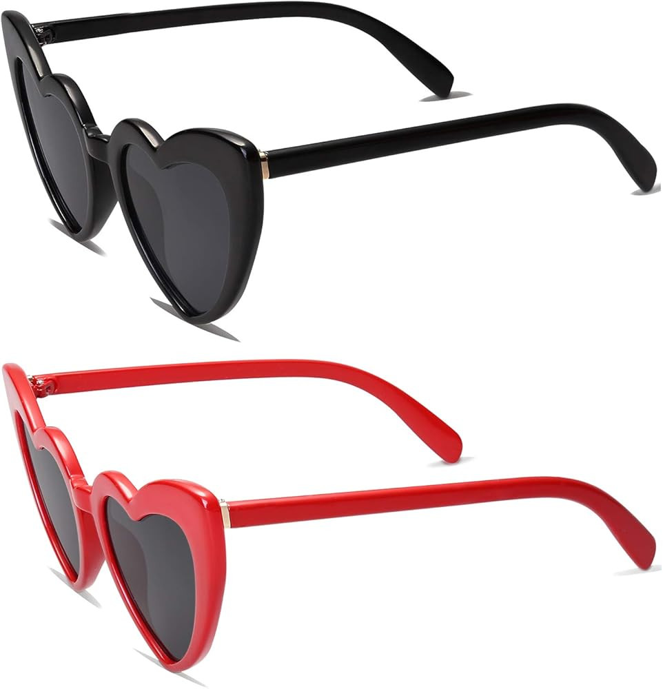 Heart Shaped Sunglasses Clout Goggle Vintage Cat Eye Mod Style Retro Glasses Kurt Cobain | Amazon (US)