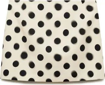 MANGO Mansur Polka Dot Satin Miniskirt | Nordstrom | Nordstrom