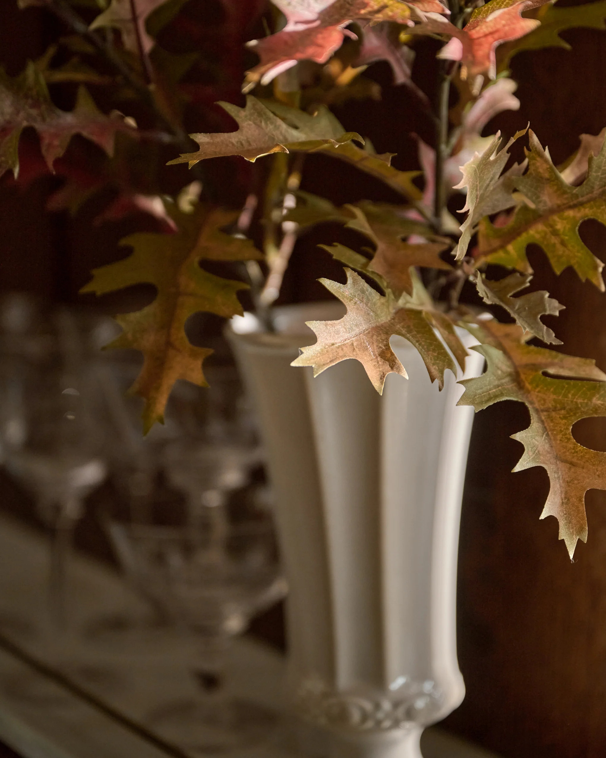 Cream Oak Leaf Spray | Magnolia