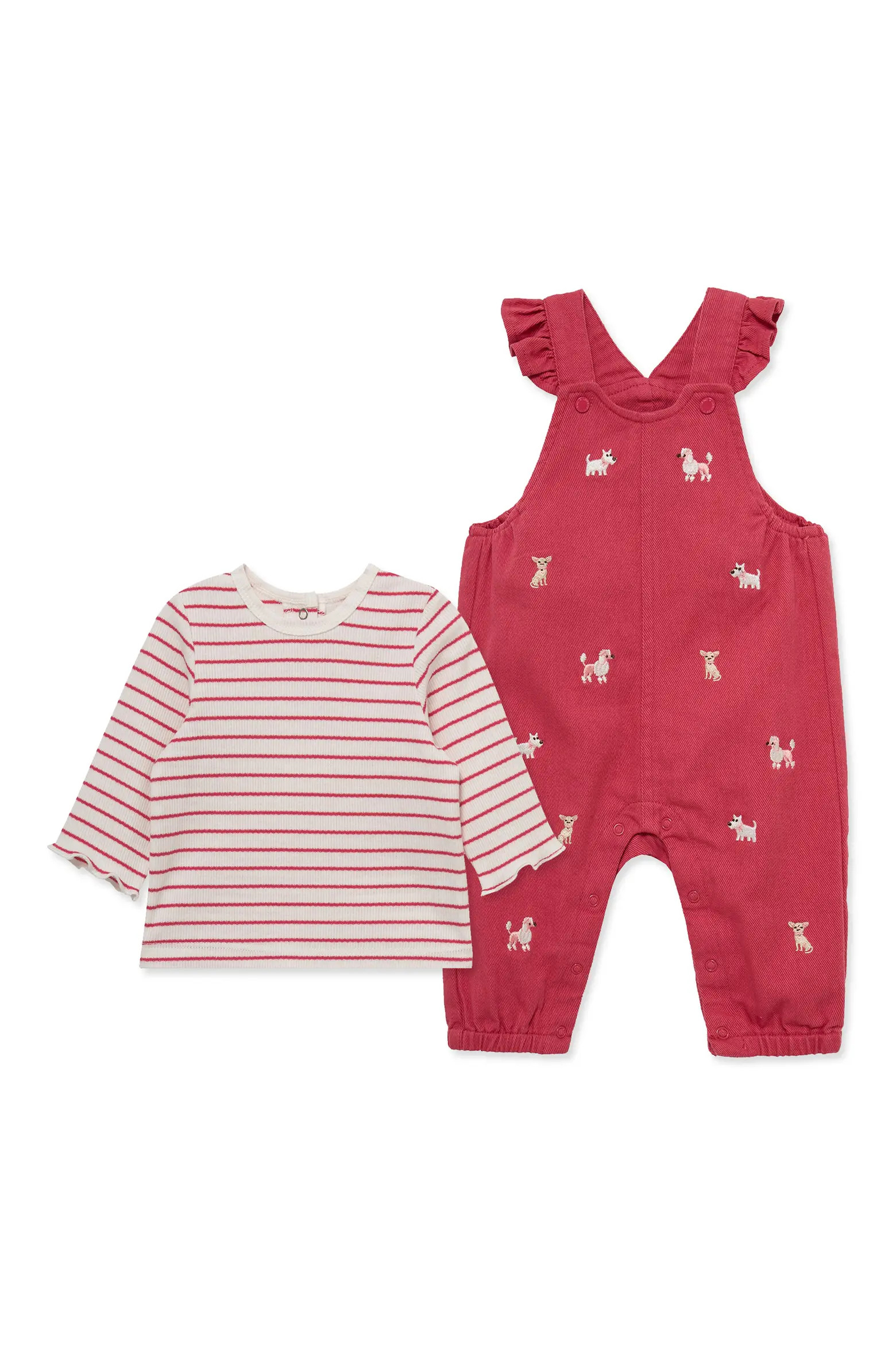 Little Me Puppies Overalls & T-Shirt Set (Women) | Nordstrom | Nordstrom
