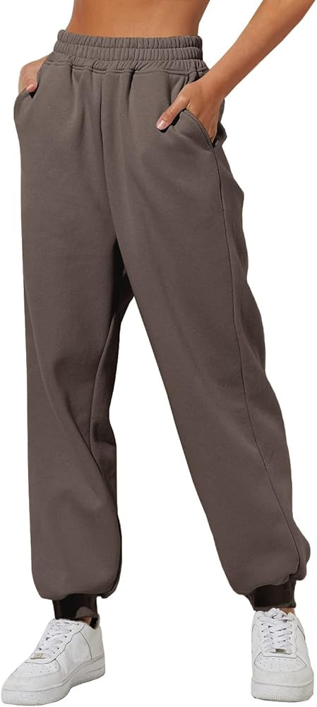 Yovela Womens High Waisted Baggy Sweatpants 2023 Fall Jogger Pants Y2k Trendy Lounge Trousers wit... | Amazon (US)
