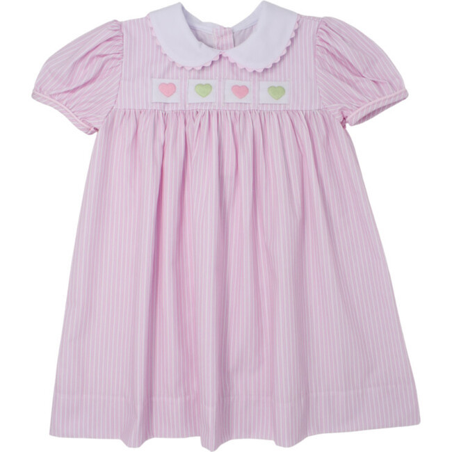 Ruth Ribbon Dress, Pink Pinstripe | Maisonette