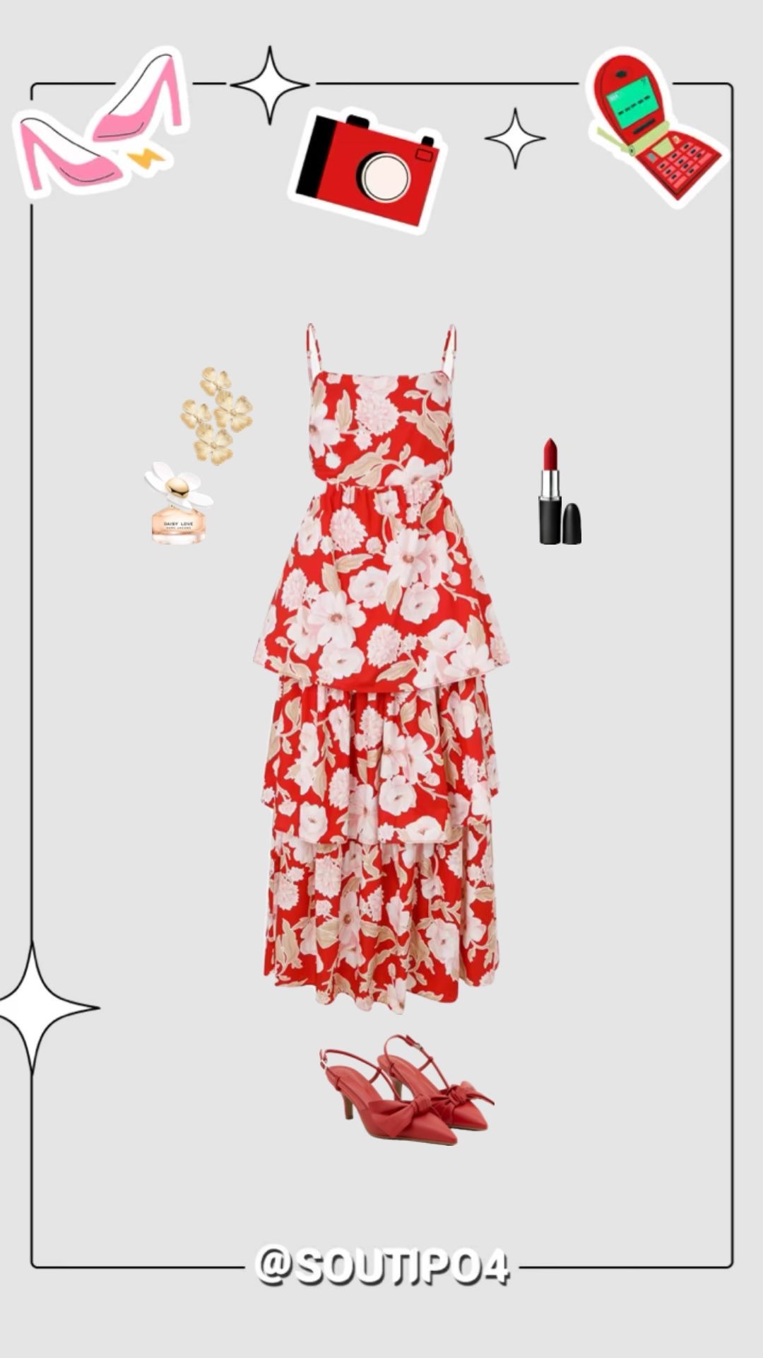 Vestido longo floral vermelho romântico com camadas

#LTKspring #LTKdicadeestilo #LTKbrasil