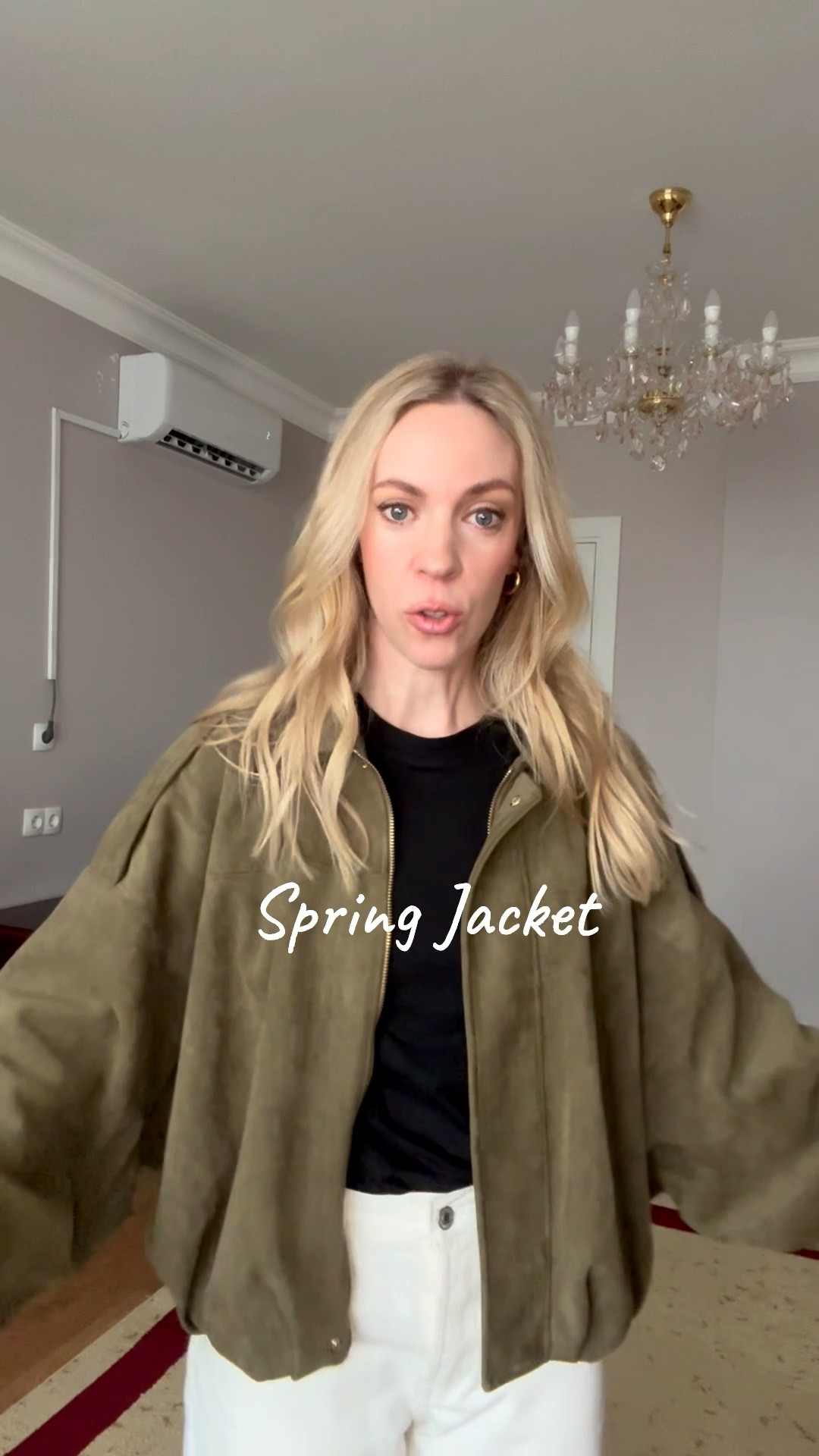 Casual spring outfit, @Zara faux suede bomber jacket, Levi’s white baggy 90’s jeans, olive green and black outfit 

#LTKOver40 #LTKSaleAlert #LTKgrwm