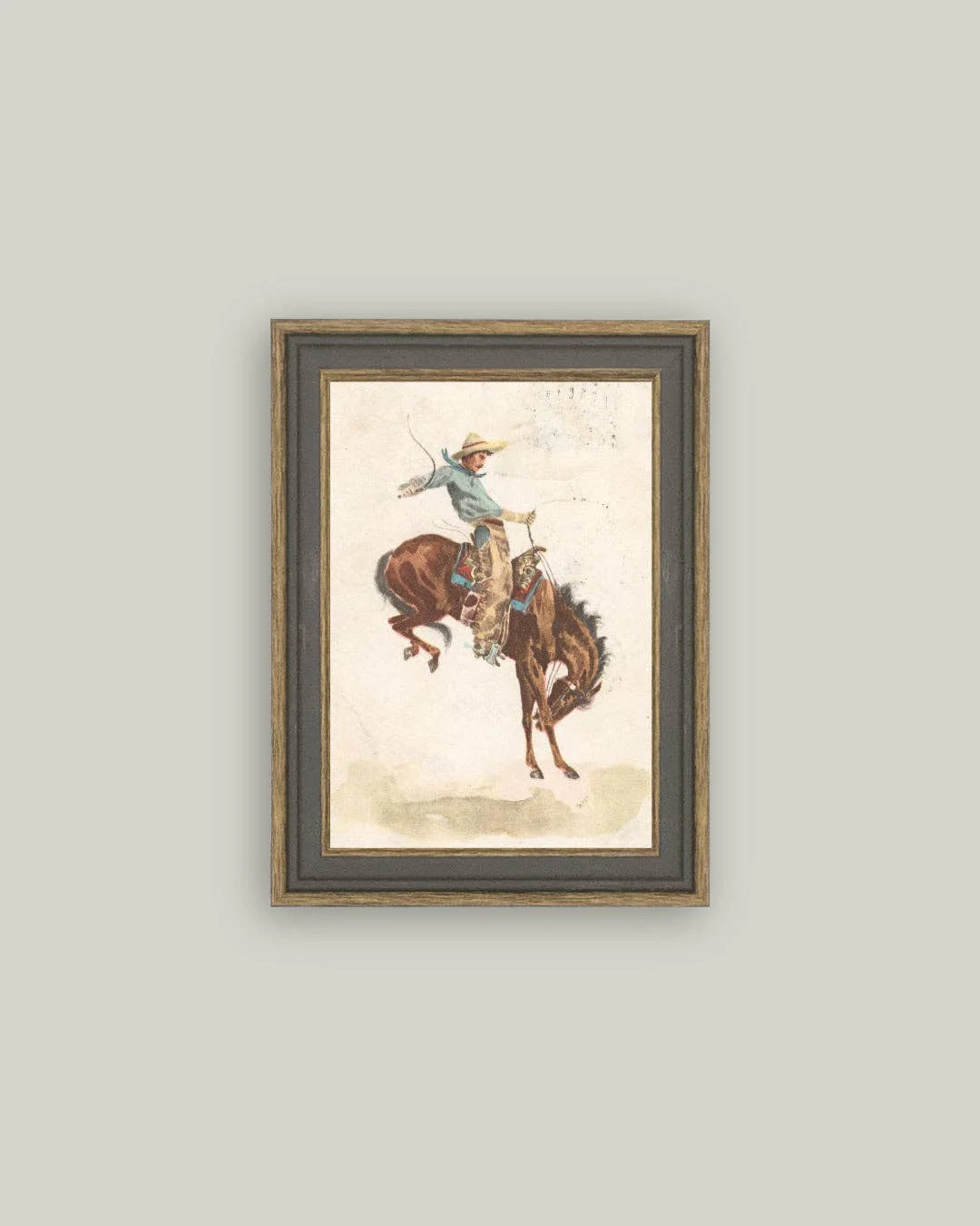 Bucking Bronco Framed Antique Inspired Art | By Luxe B Co. | luxe bCO