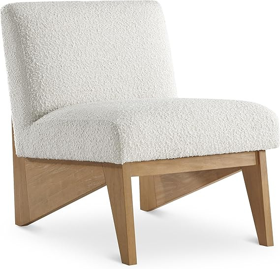 Meridian Furniture 460Natural Chapman Collection Art Deco Accent Chair with Rich Cream Boucle Fab... | Amazon (US)