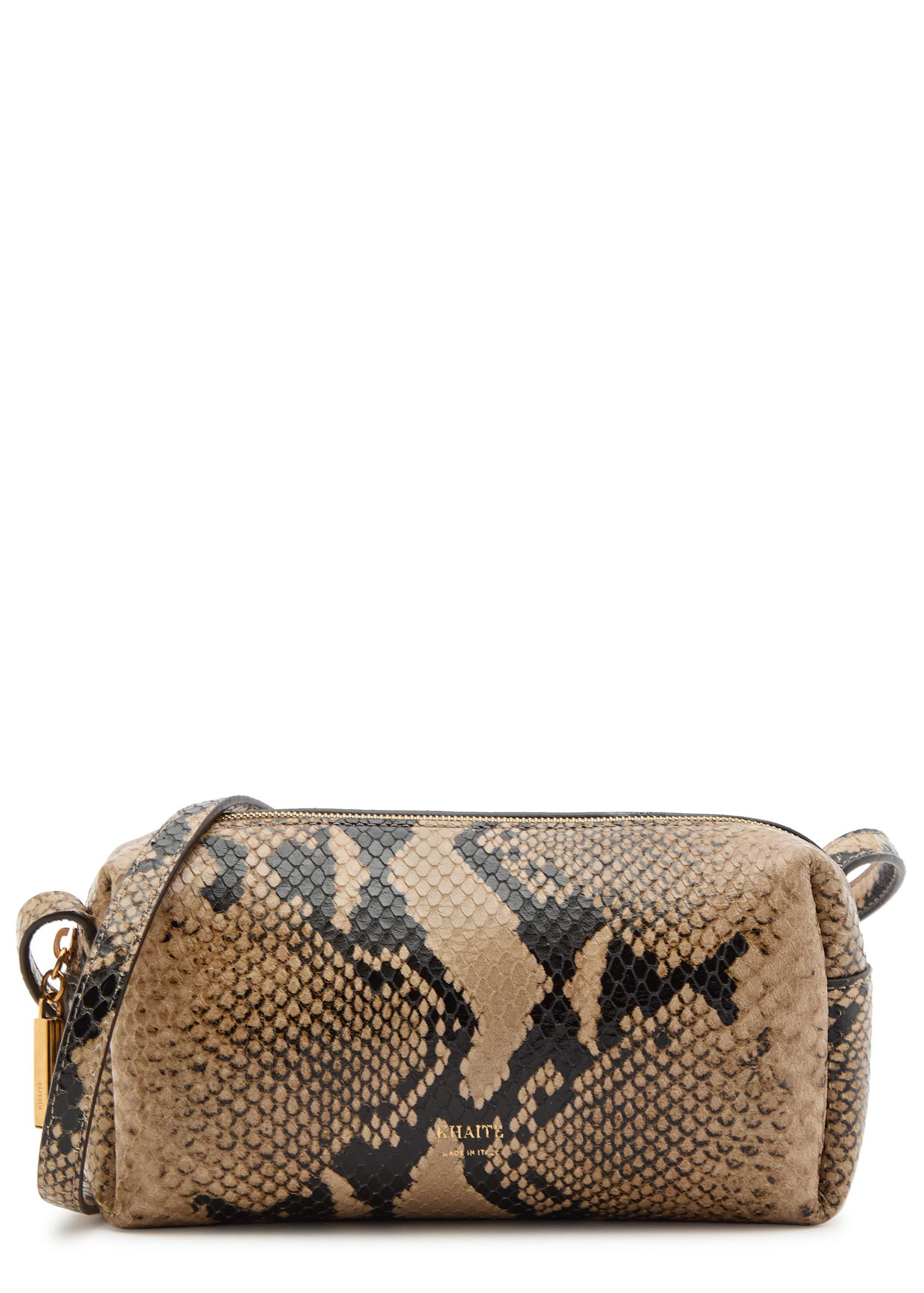 Kye mini snake-effect leather and suede cross-body bag | Harvey Nichols
