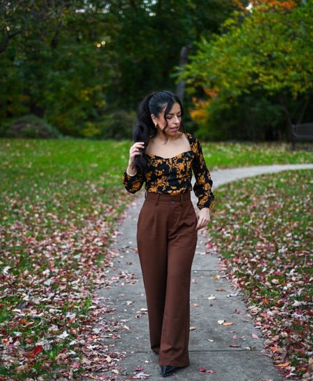 Thanksgiving outfit idea from Rihoas! The pants are true to size and perfect with heels for my 5ft tall frame. Top is size small but I could’ve sized down. Love the quality of both items! 

#LTKworkwear #LTKSeasonal
