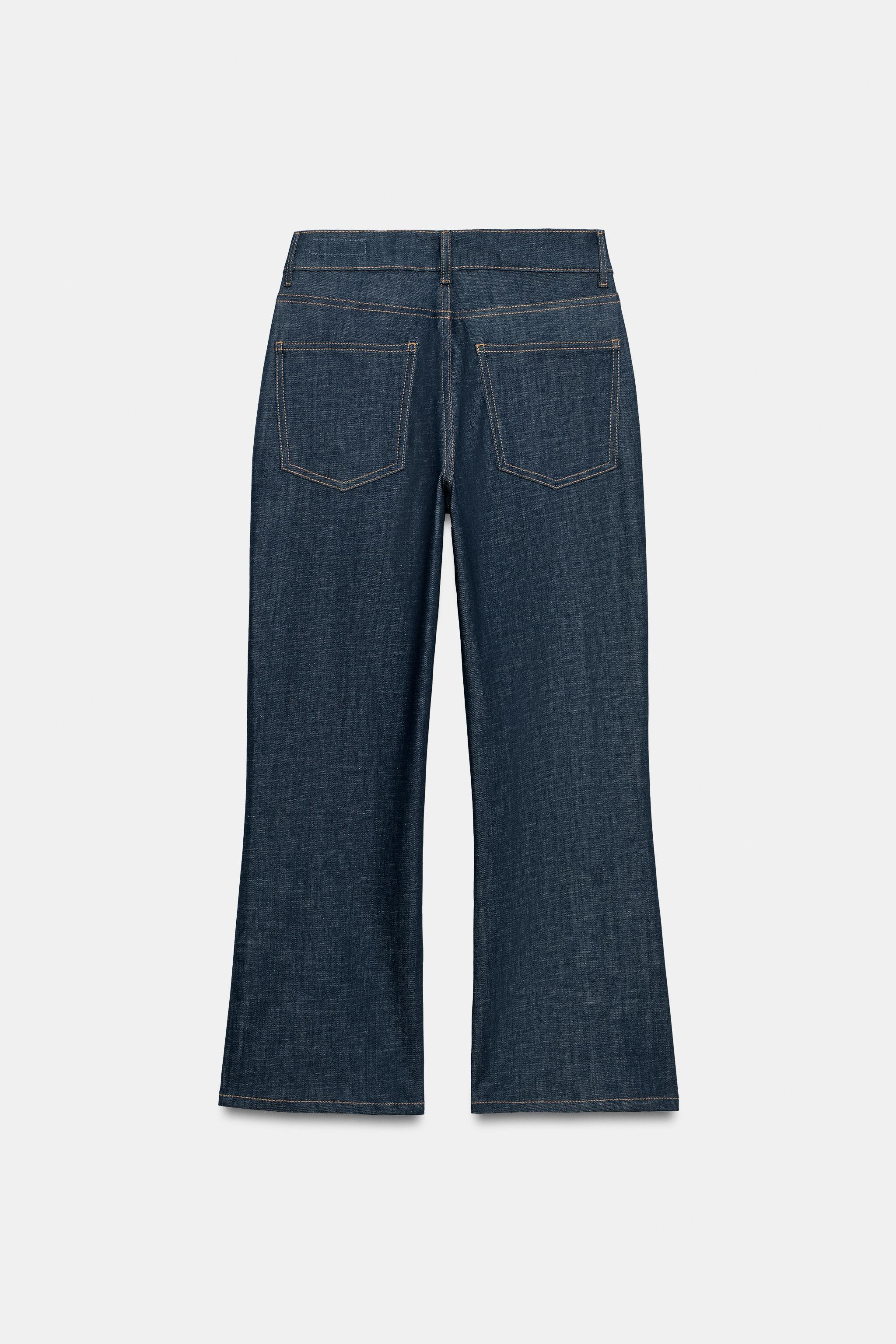 ZW COLLECTION MID-RISE CROPPED FLARE JEANS | Zara US