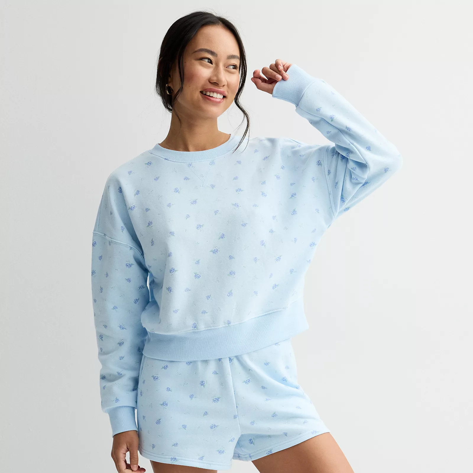 Juniors' Pink Republic Crewneck Fleece Pullover Sweatshirt | Kohl's