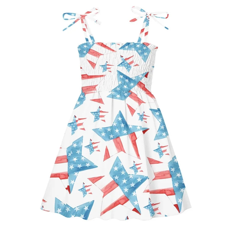 Zanarzt Kids Fourth Of July Dress 4th of July Girl Dresses Independence Day Outfit Baby Girls Ame... | Walmart (US)