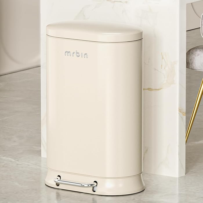 MRBIN Metal Kitchen Trash Can with Lid, 30L / 7.9gal Commercial Step Waste Basket for Bathroom, M... | Amazon (US)