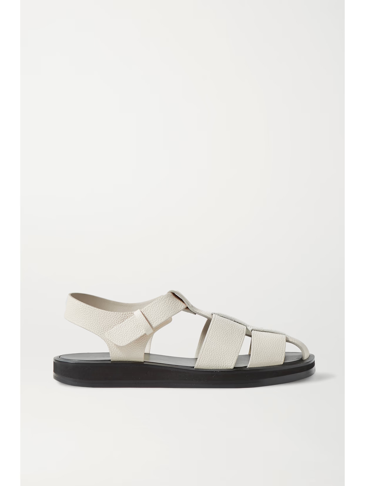 The Row - Fisherman Woven Textured-leather Sandals - Off-white | NET-A-PORTER (US)
